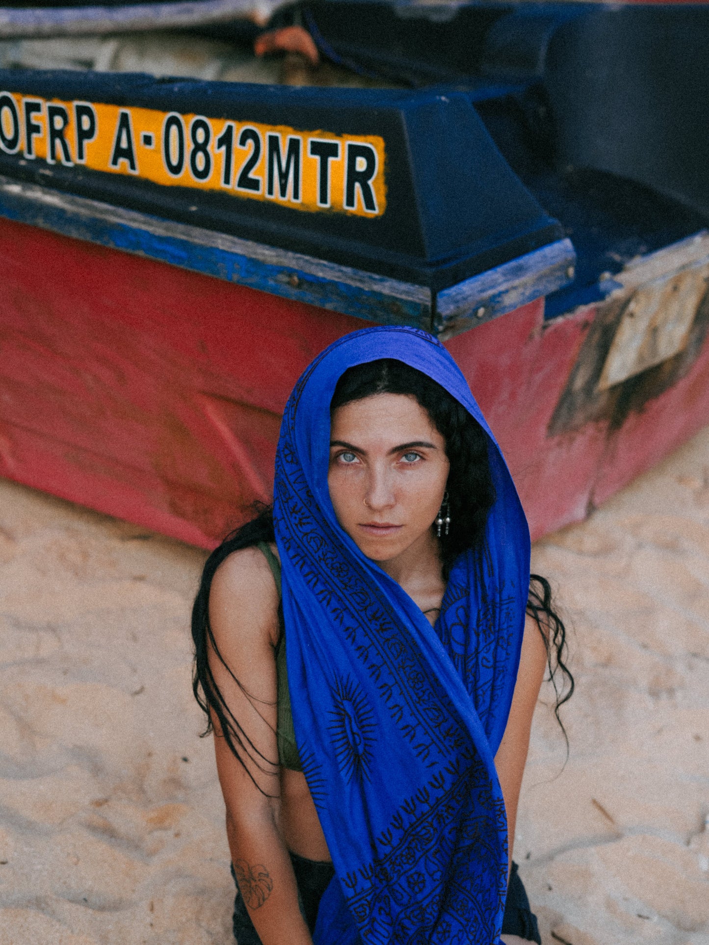 Kashi Rayon Scarf – Om design, Vibrant Indian Colors, Ultra Soft Feel