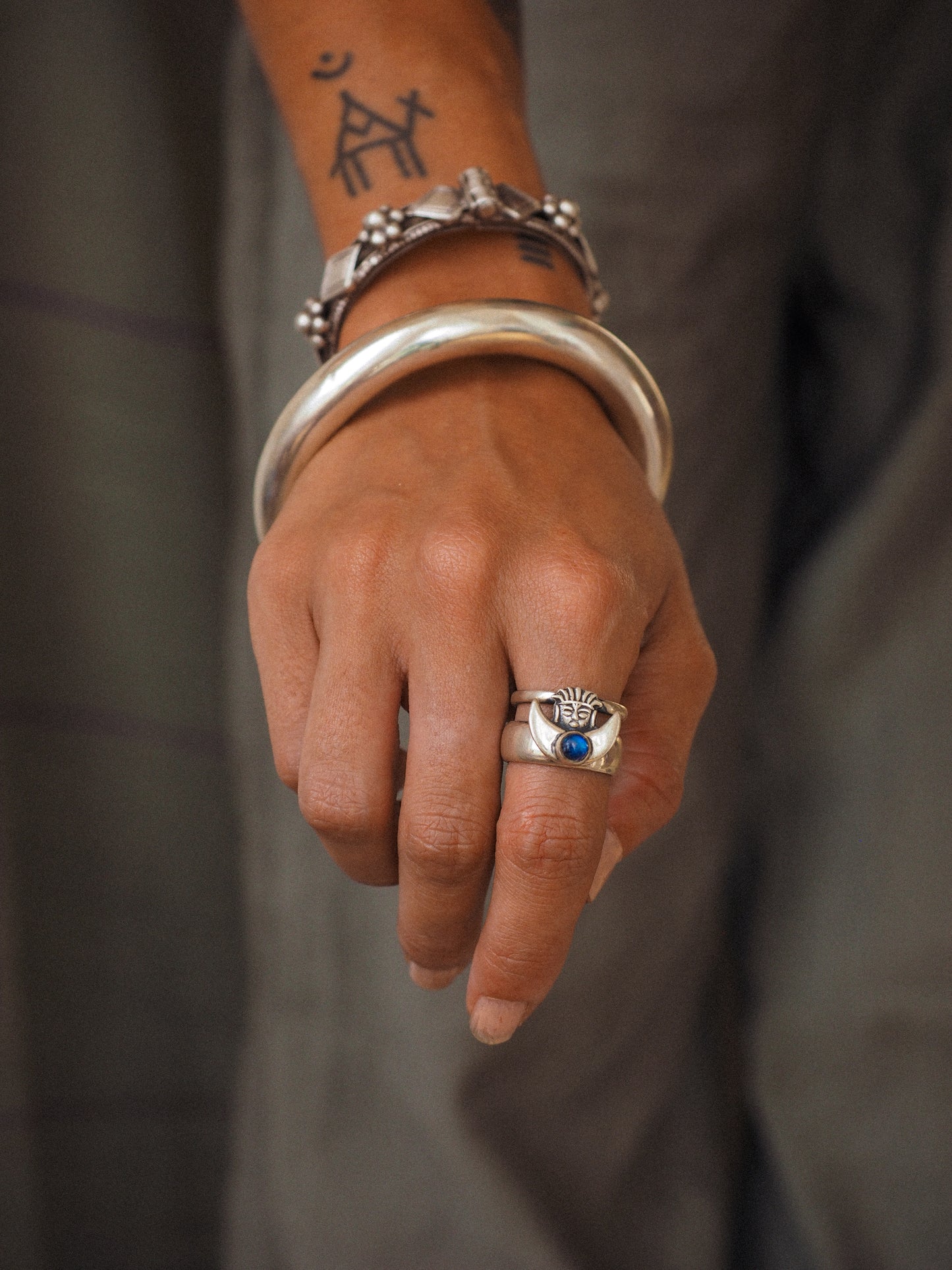 N59 – Handmade Silver 925 Adjustable Ring with Moonstone