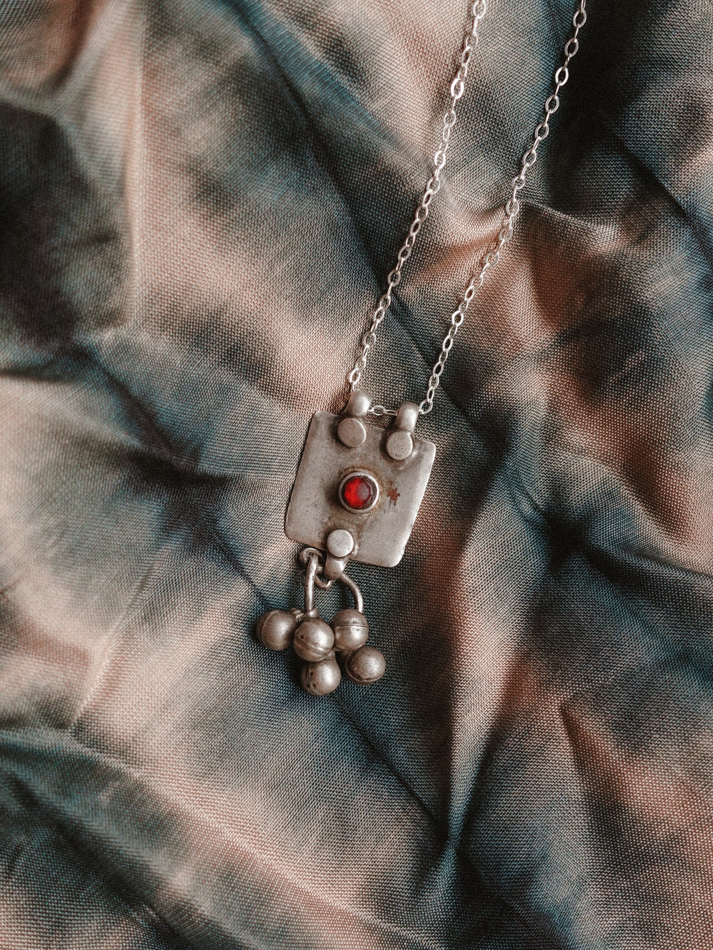 N101 – Vintage LAL Tribal Square Necklace