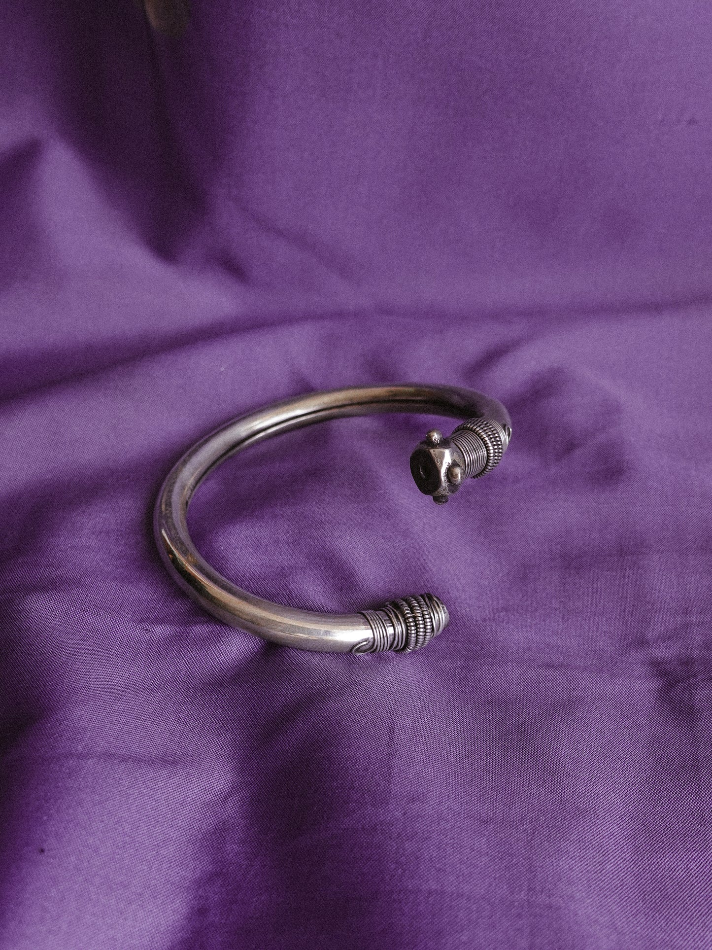 N64- Single Rigid Silver Handmade Openable Bangle , silver 925