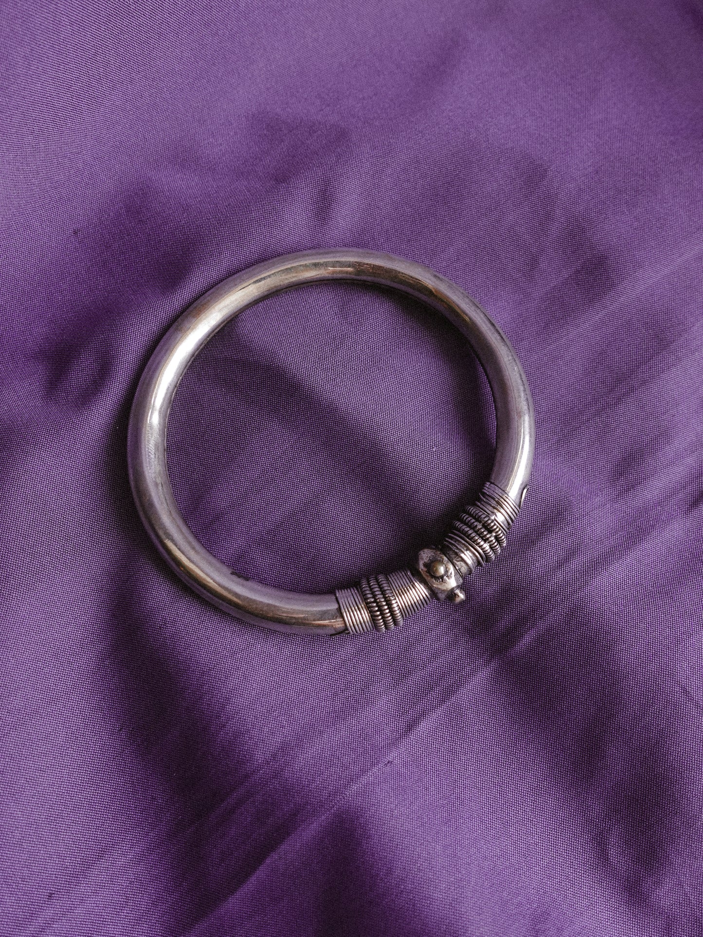 N64- Single Rigid Silver Handmade Openable Bangle , silver 925
