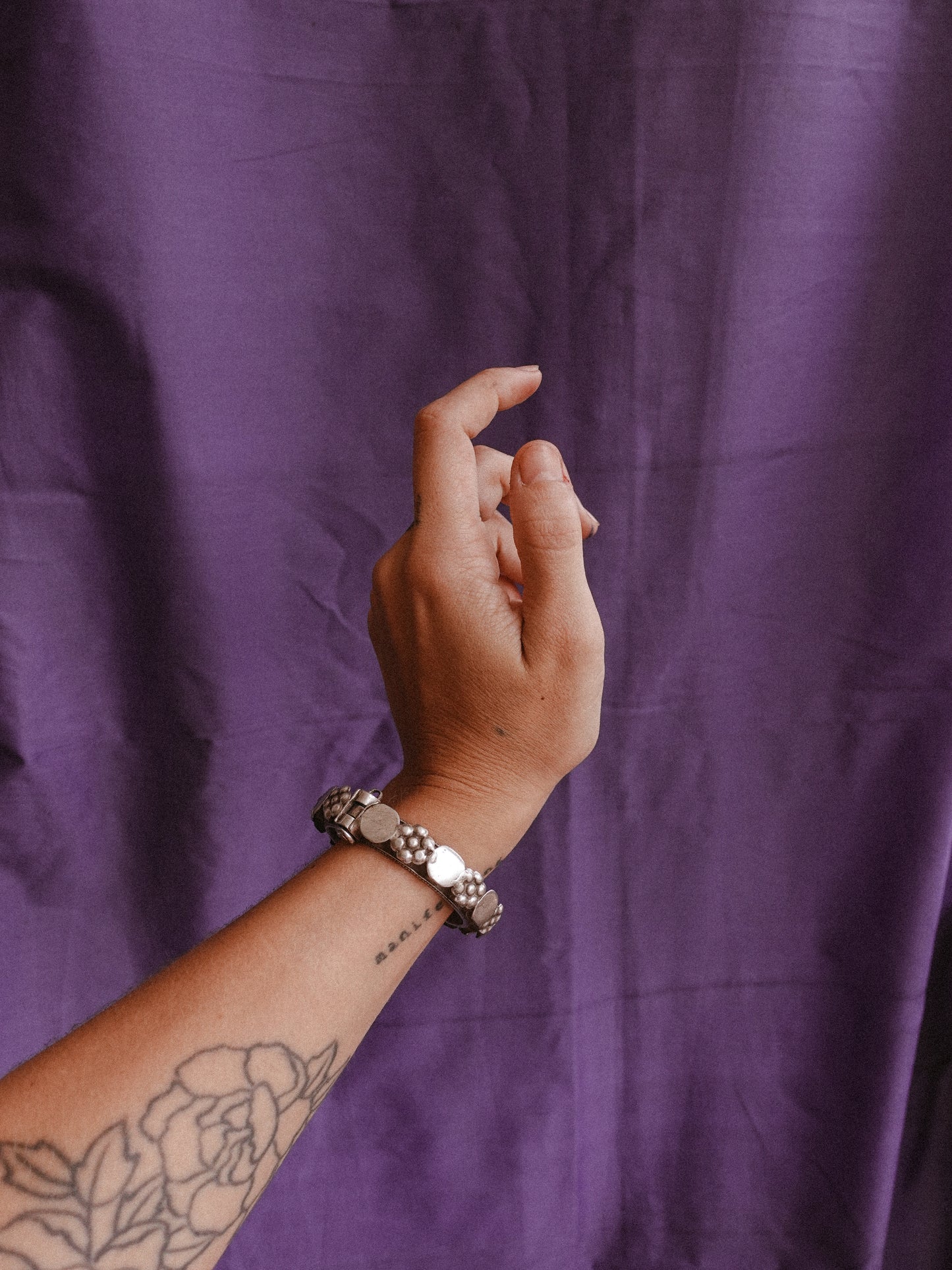 N63- Couple Rigid Silver Handmade Openable antique vintage Bangles  from india