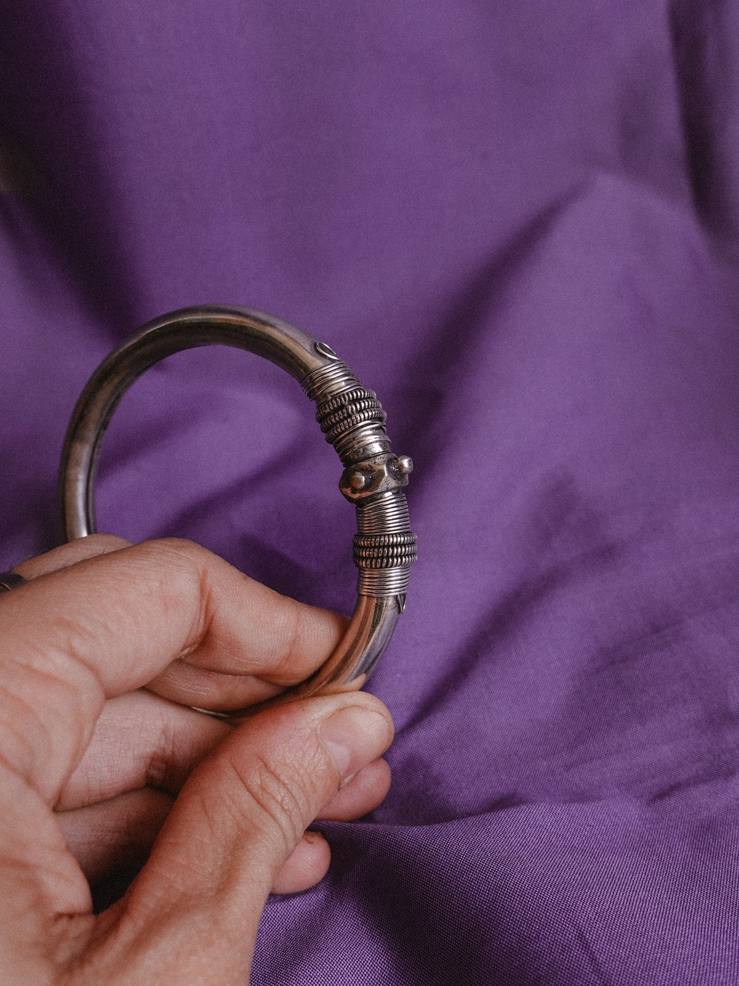 N64- Single Rigid Silver Handmade Openable Bangle , silver 925