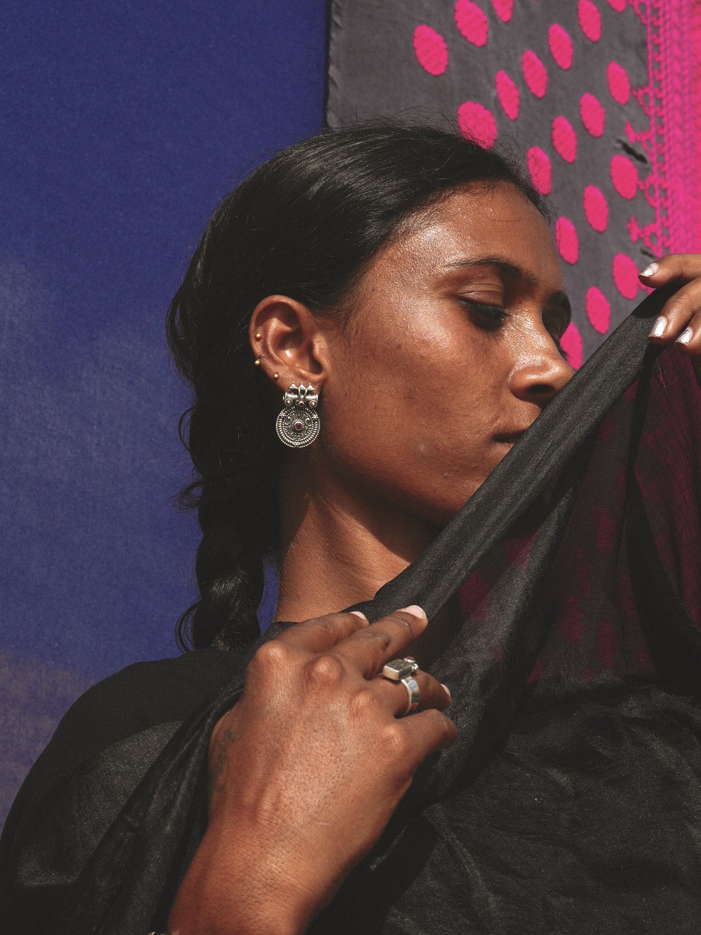 N95 -Mangal Earrings with Pink Tourmaline