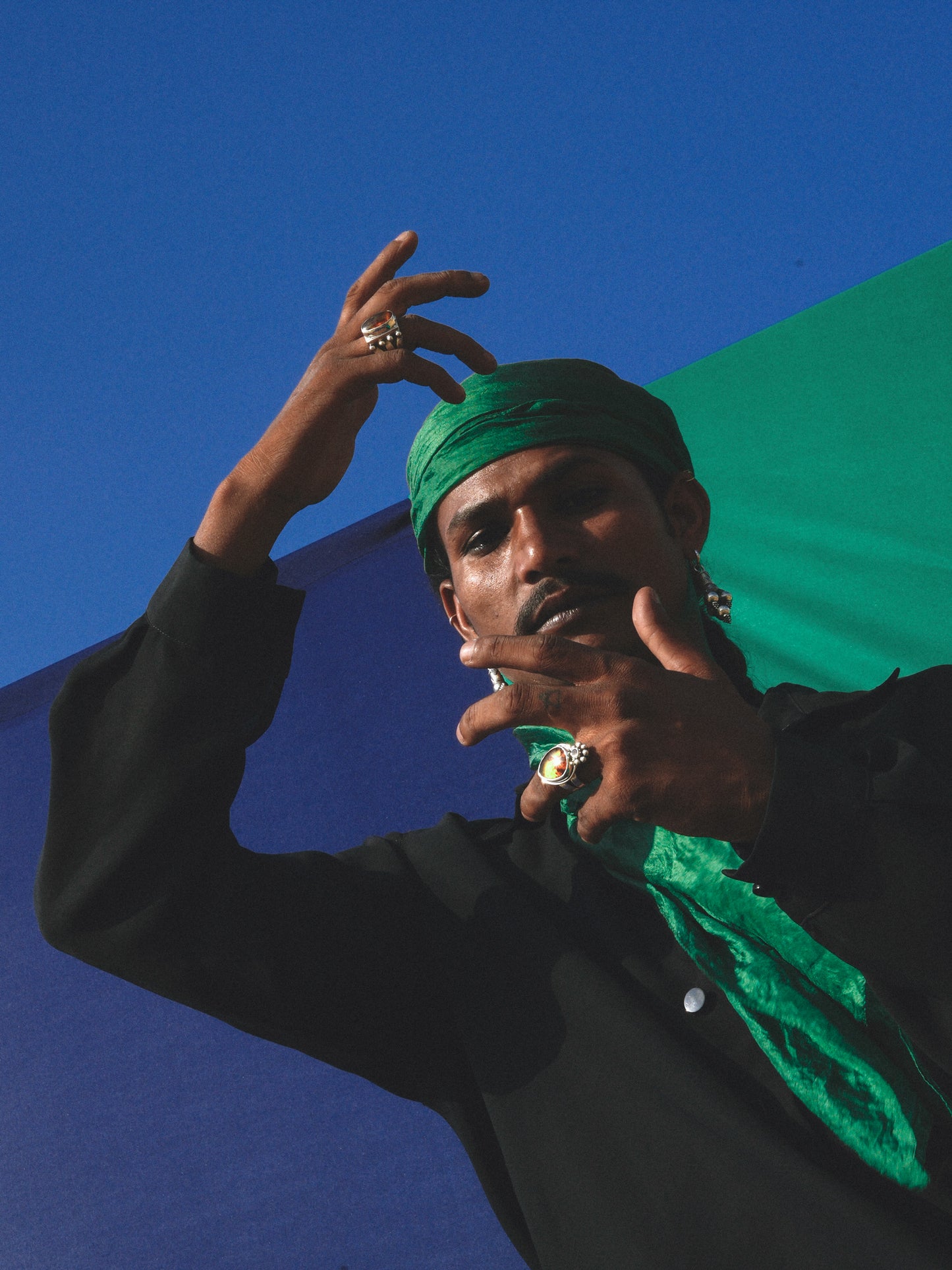 N77-  Mexican Amber  Silver 925 Adjustable Ring