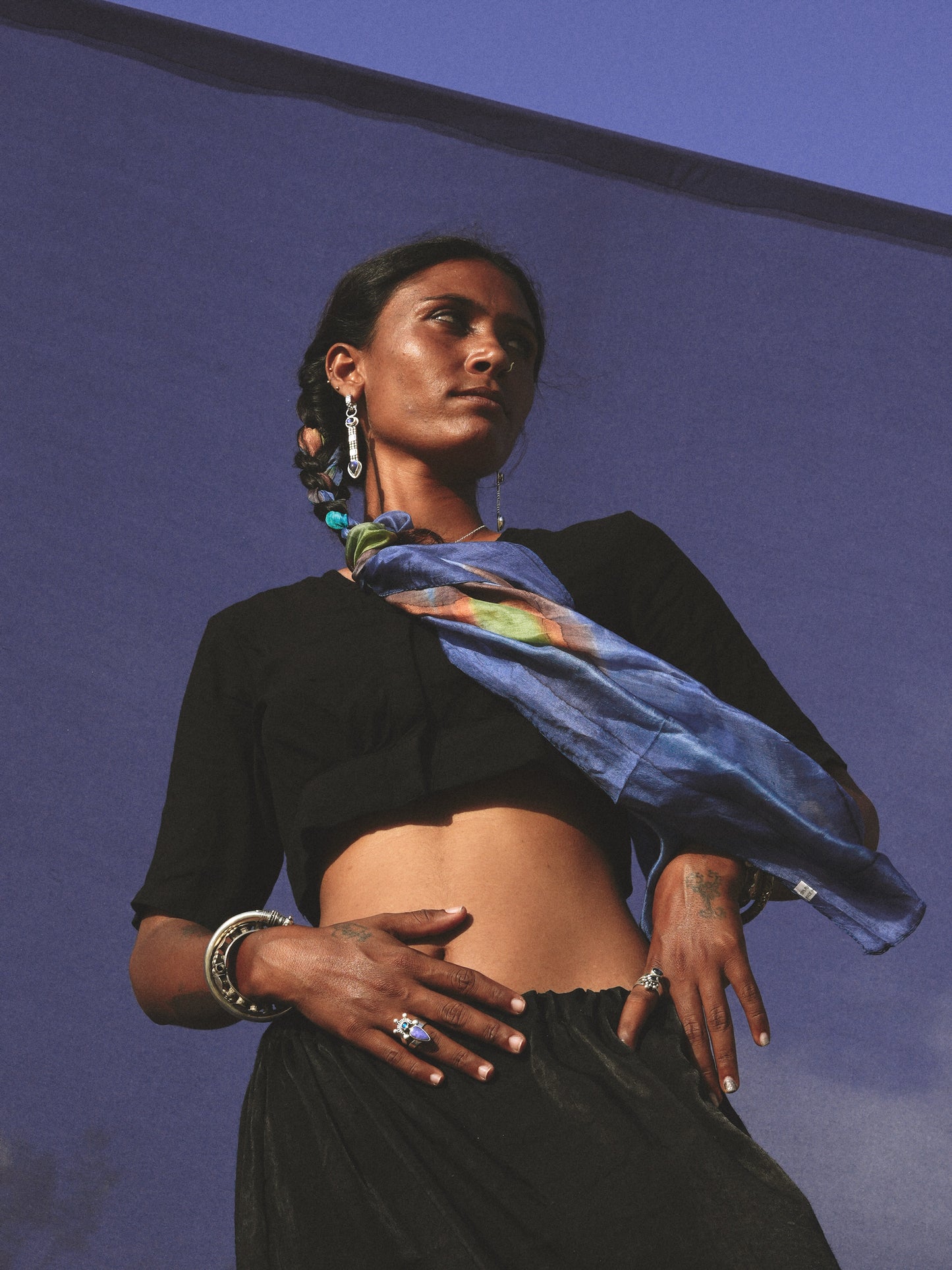 N71-  Moonstone & tormalina  Silver 925 Adjustable Ring