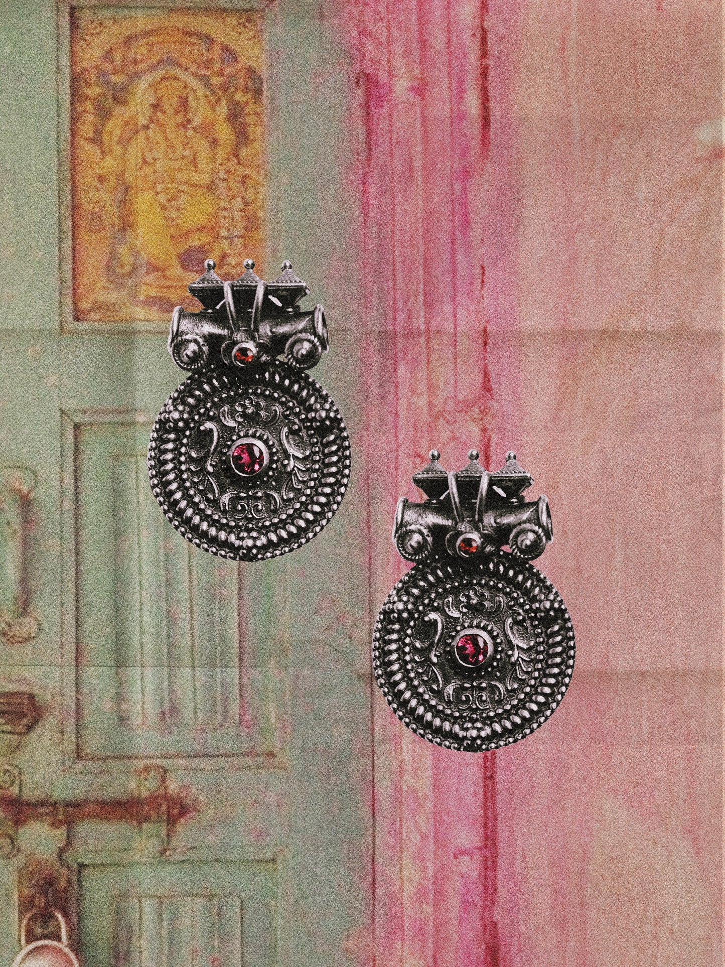 N95 -Mangal Earrings with Pink Tourmaline