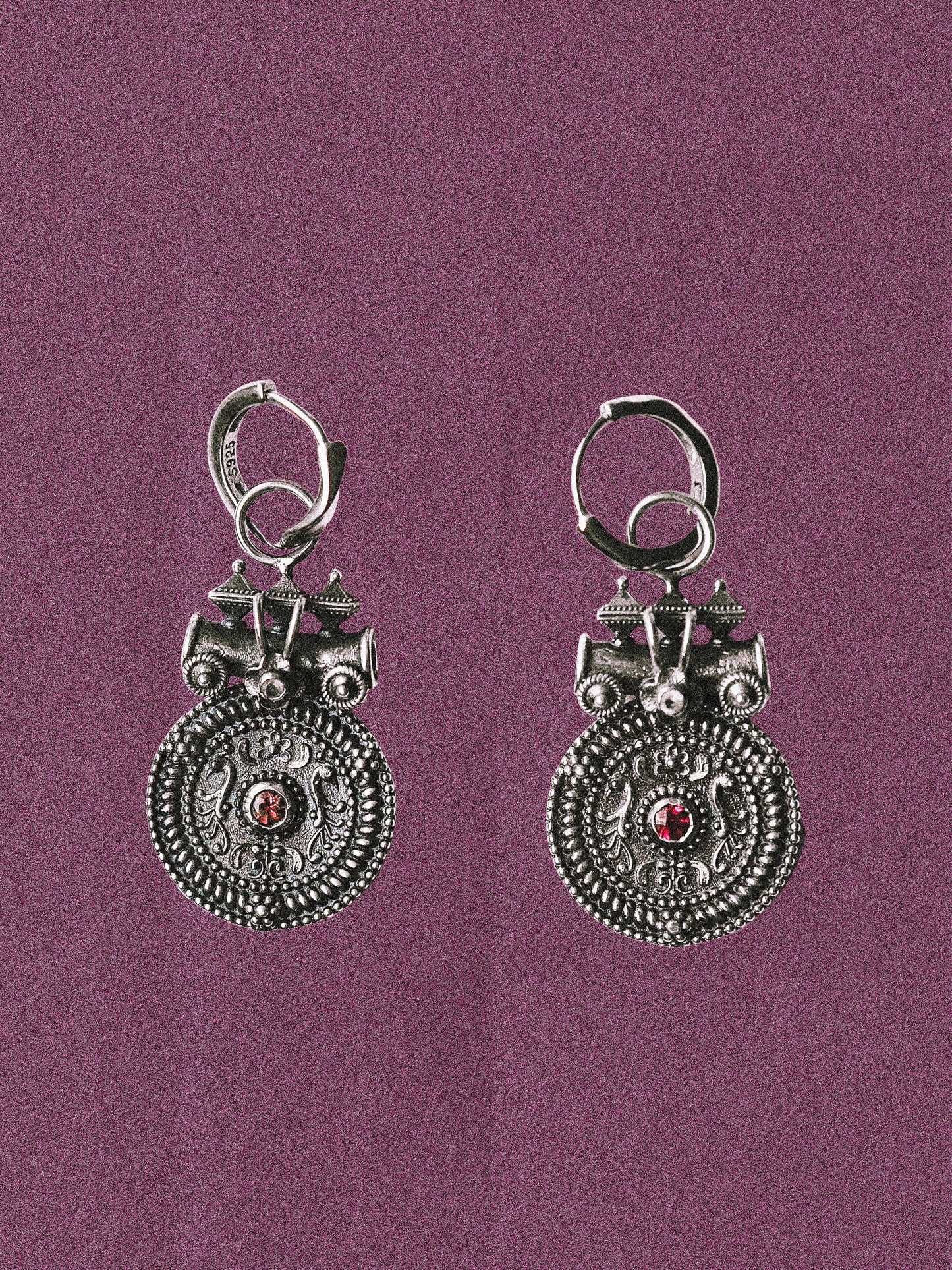 N96 -Mangal Earrings with Pink Tourmaline hoop