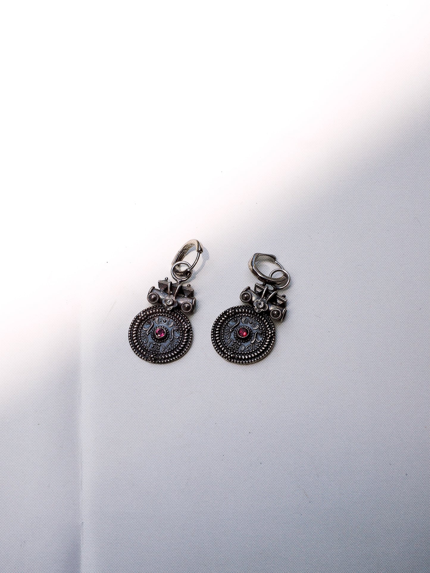 N96 -Mangal Earrings with Pink Tourmaline hoop