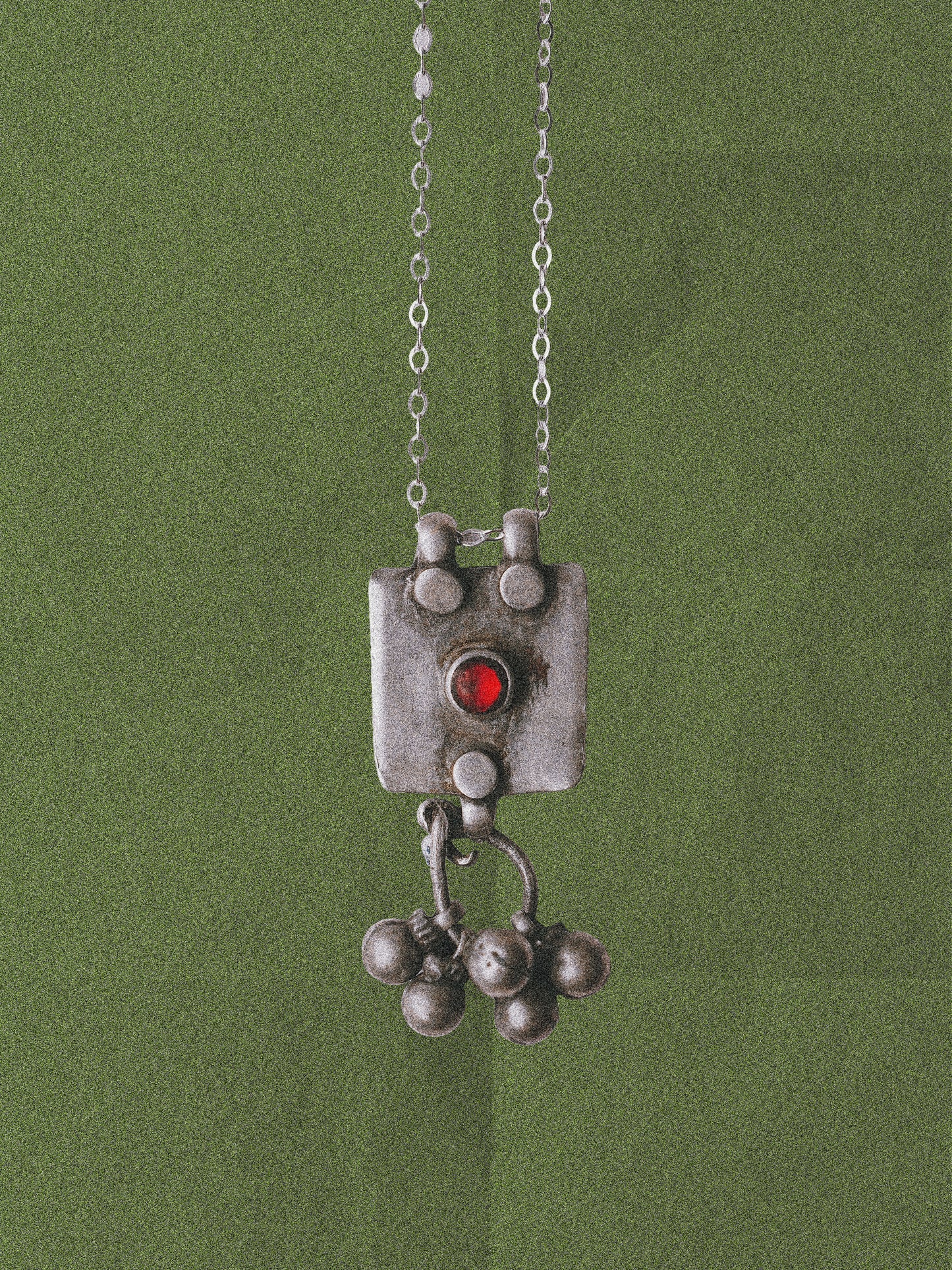 N101 – Vintage LAL Tribal Square Necklace