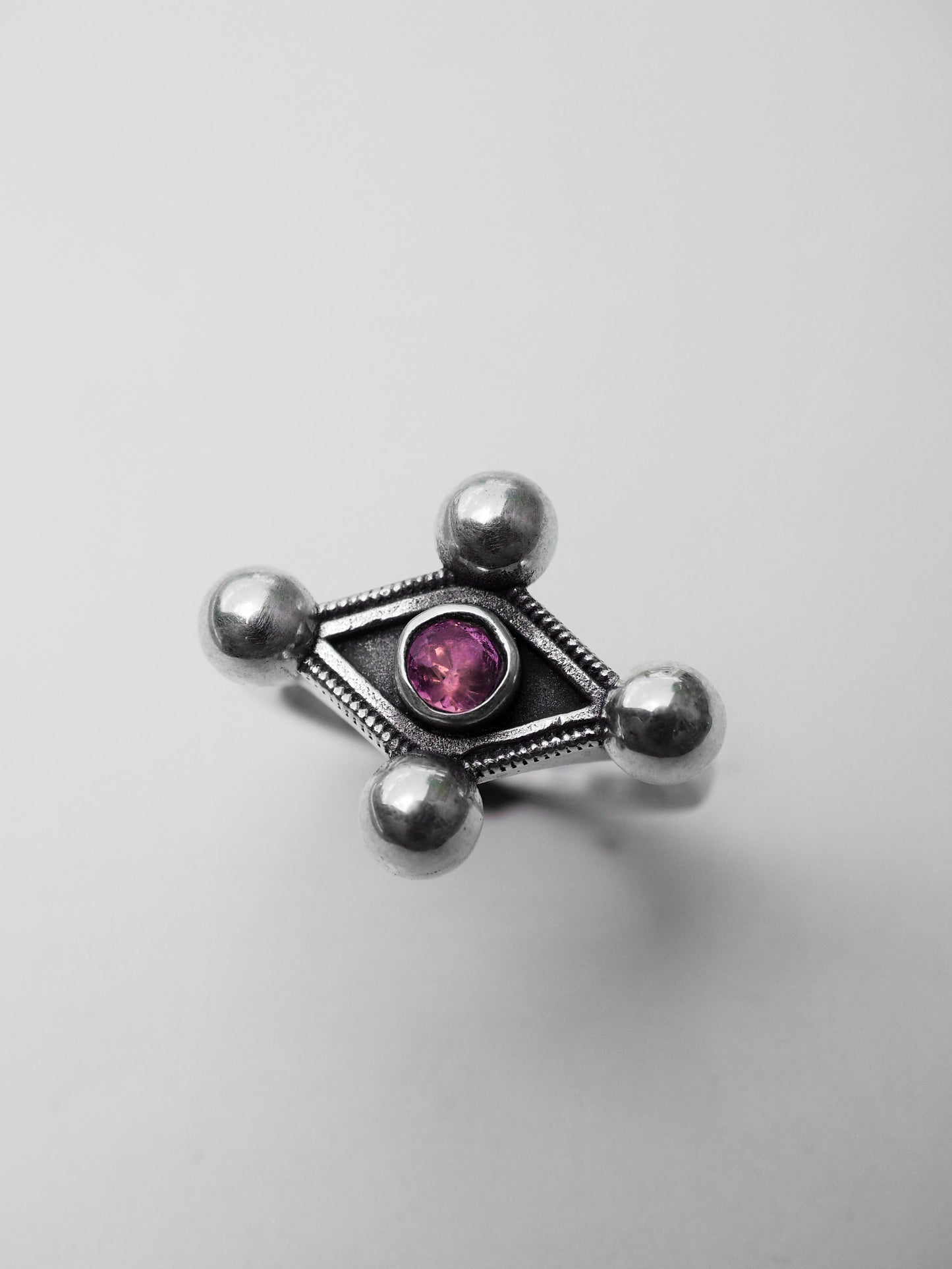 N33- Nazar Ring Tourmaline & Apatite Silver 925