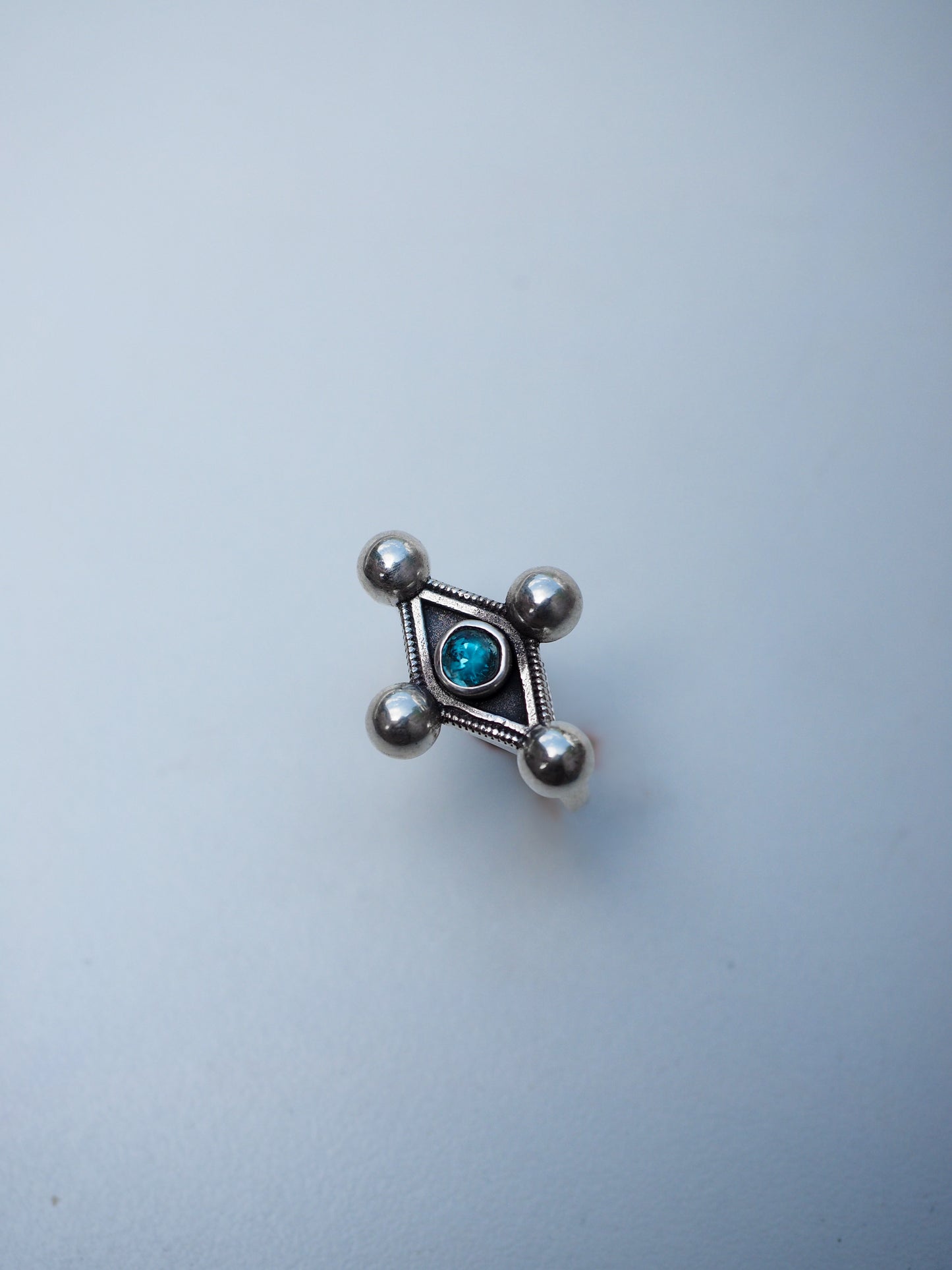 N33- Nazar Ring Tourmaline & Apatite Silver 925