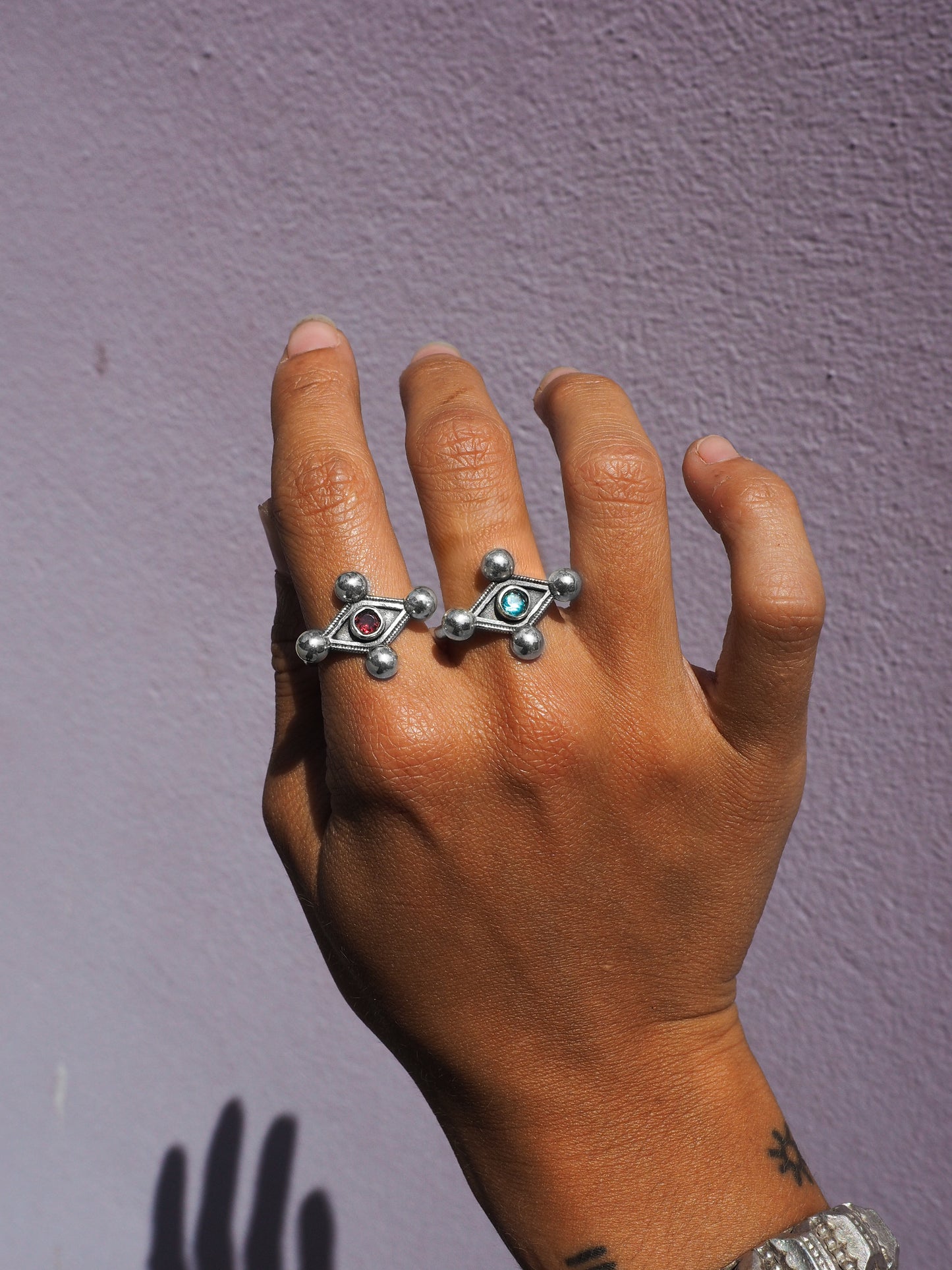 N33- Nazar Ring Tourmaline & Apatite Silver 925