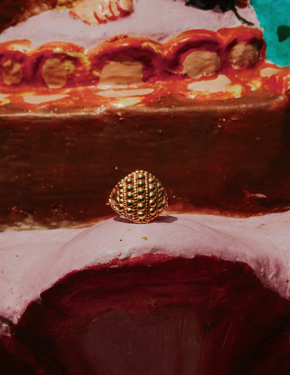 N212 - Bindu Ring Alka Brass with Gold plating