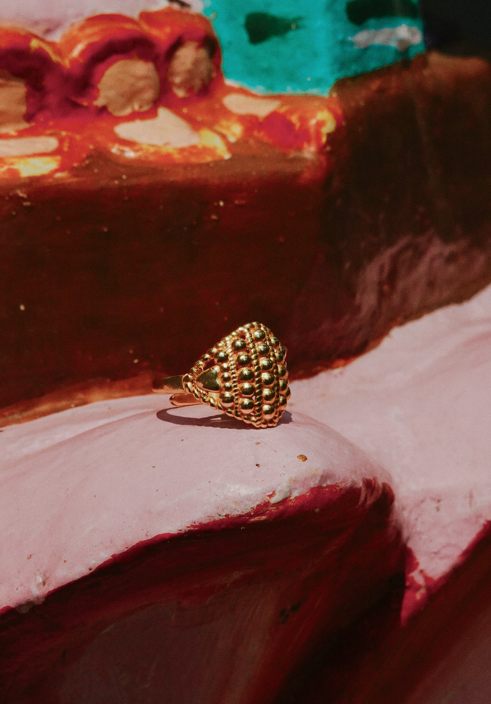N212 - Bindu Ring Alka Brass with Gold plating