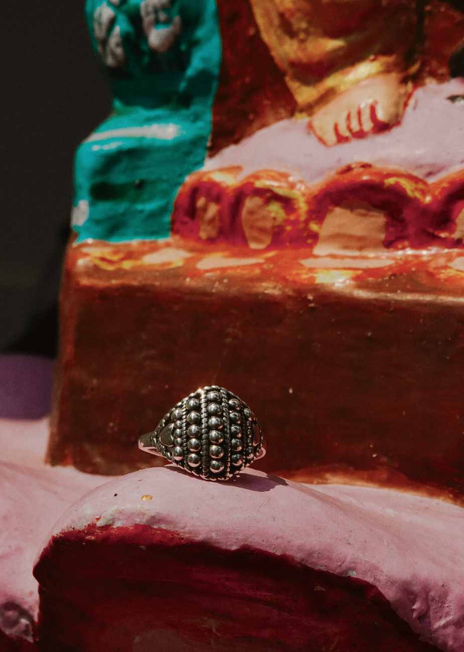 N211 - Bindu Ring Alka Silver