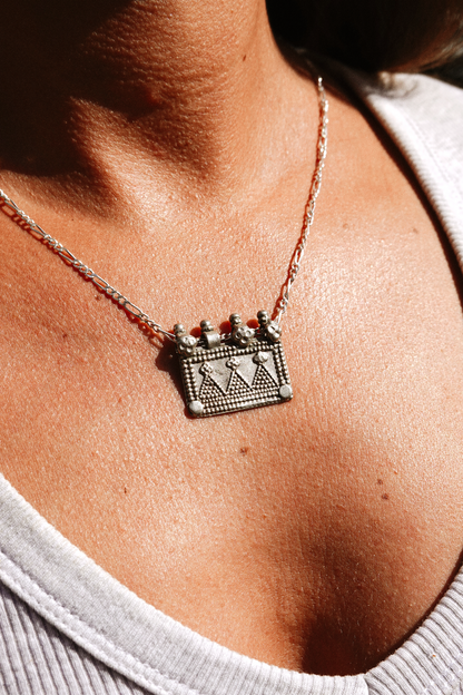 N214- Vintage Rajasthani Silver Ornament Necklace