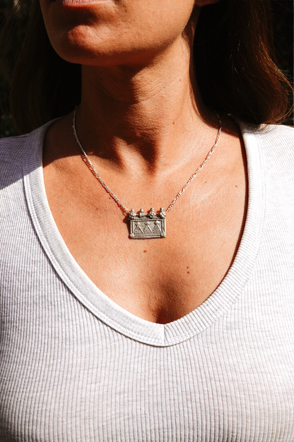 N214- Vintage Rajasthani Silver Ornament Necklace