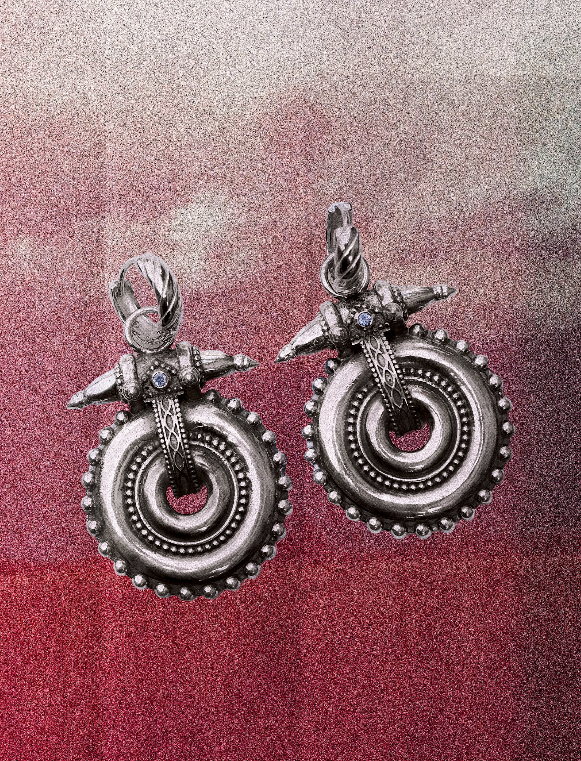 N99- Akhota Statement pieces Earrings with Tanzanite