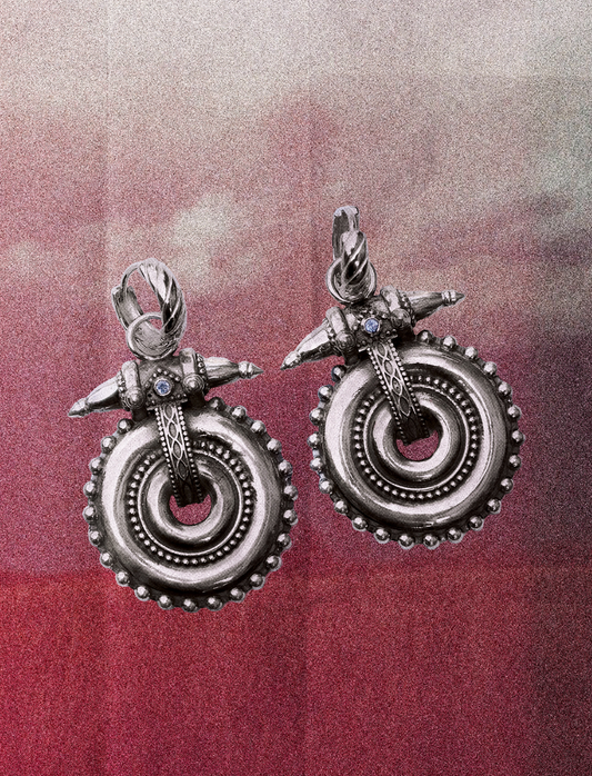 N99- Akhota Statement pieces Earrings with Tanzanite