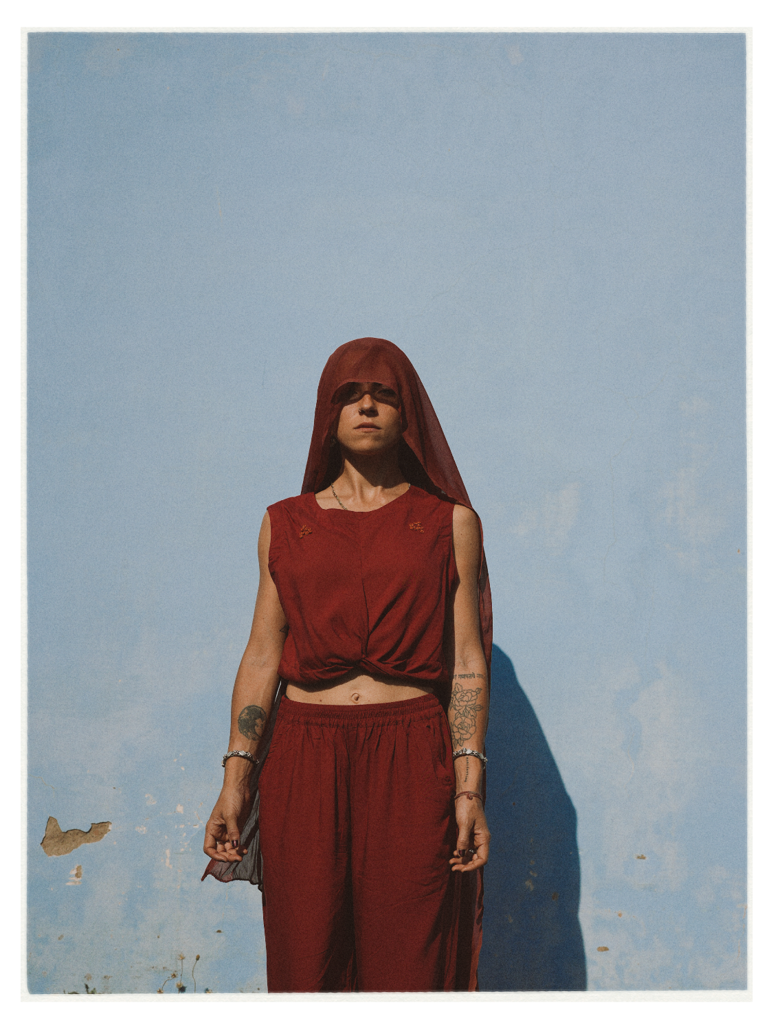 W2 – Knot Crop Top | Rayon Tie-Front Blouse with Hand Embroidery