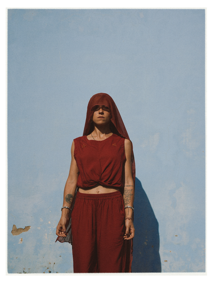 W2 – Knot Crop Top | Rayon Tie-Front Blouse with Hand Embroidery