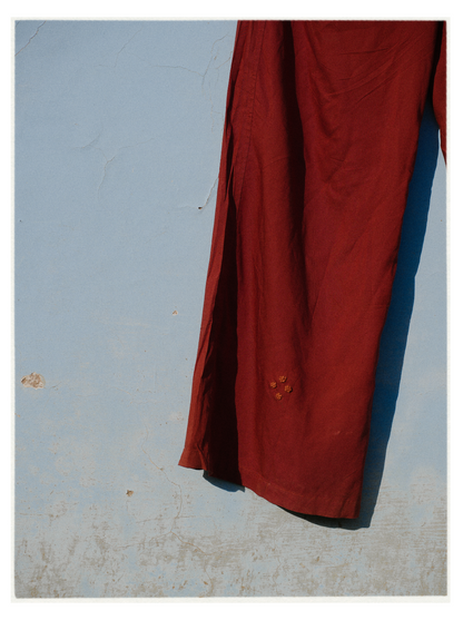 W4 – Palazzo Pants | Wide-Leg Rayon Trousers with Hand Embroidery