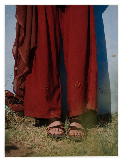 W4 – Palazzo Pants | Wide-Leg Rayon Trousers with Hand Embroidery