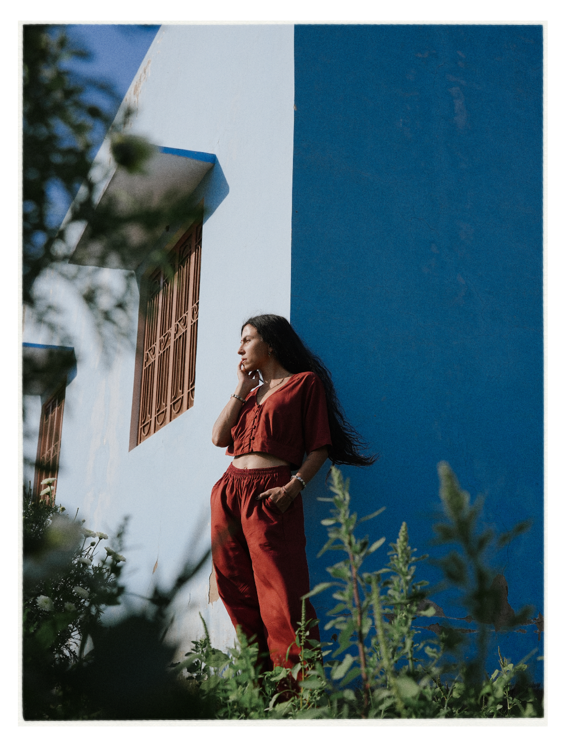 W6 – Choli & Palazzo Set | Rayon Crop Top and Wide-Leg Pants