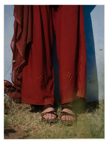 W7 – Long Sleeve Shirt & Palazzo Set | Rayon Wide-Leg Pants Handmade Embroidery