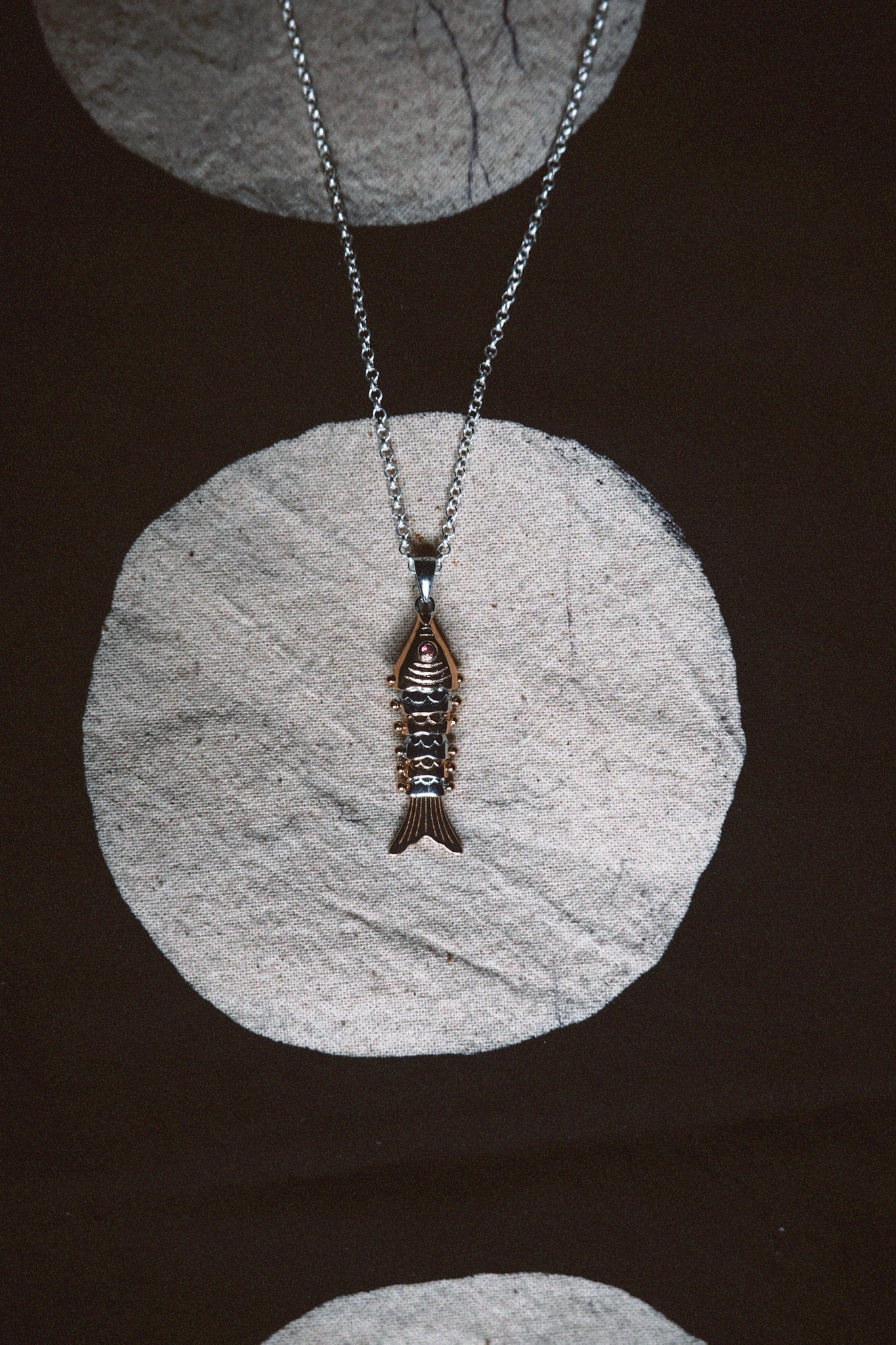 N223 – 925 Silver Matsya Fish Pendant Necklace PREORDER