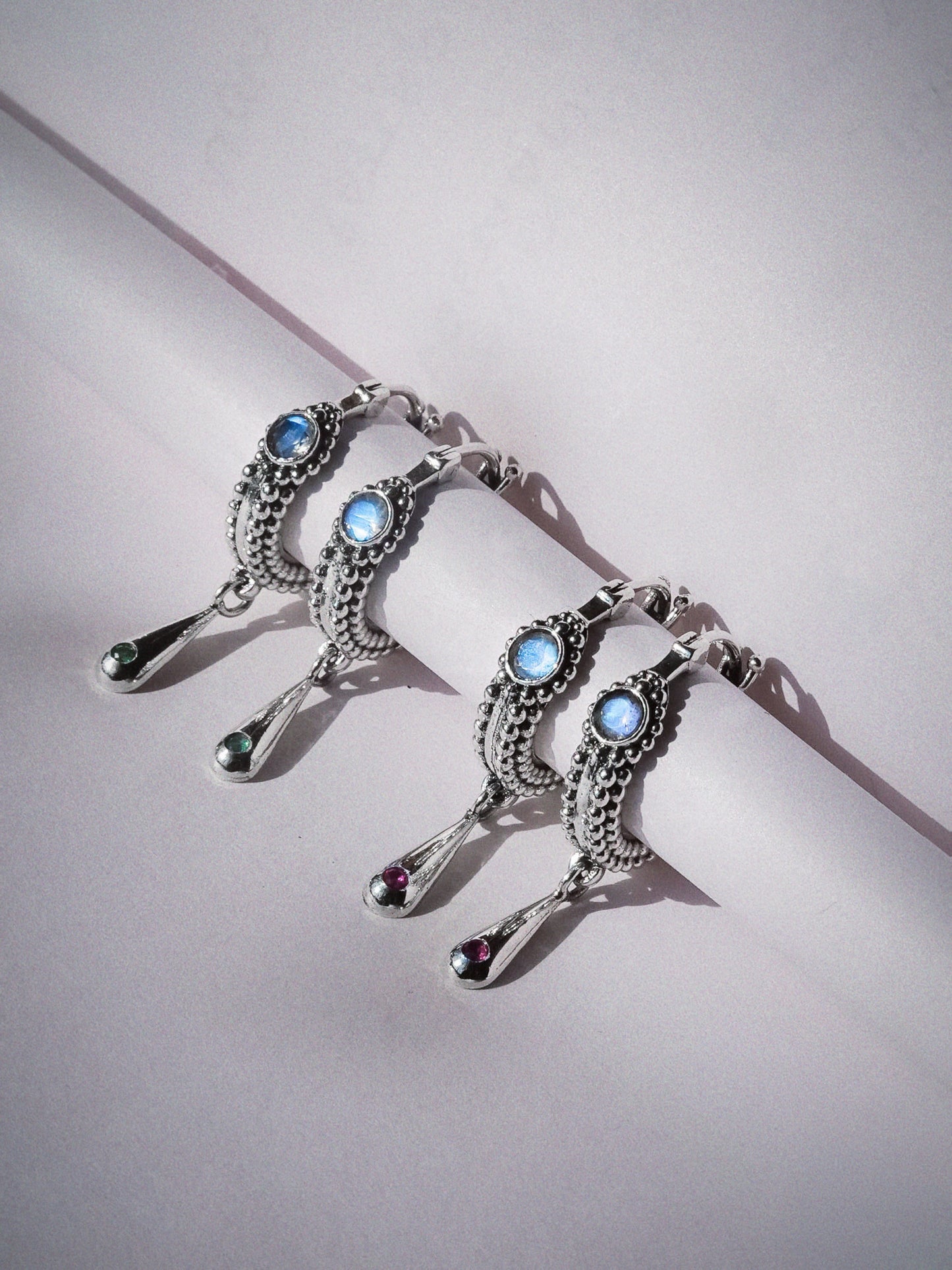 N225 – Moonstone Earrings with Micro Granulation