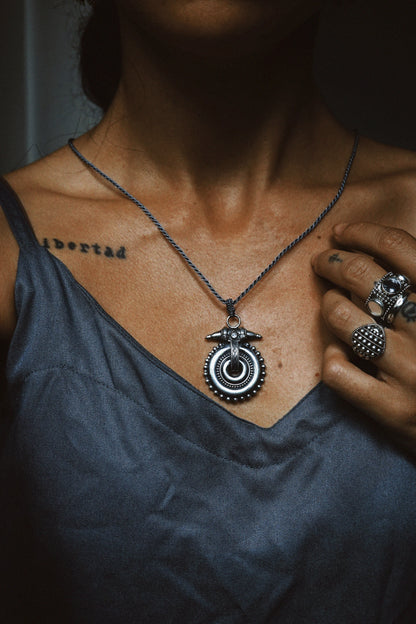 N217-Necklace inspired by traditional Akhota with Tanzanite PREORDER