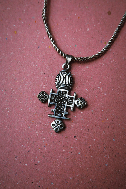 N243 – Ethiopian Cross Handmade 925 Silver Pendant