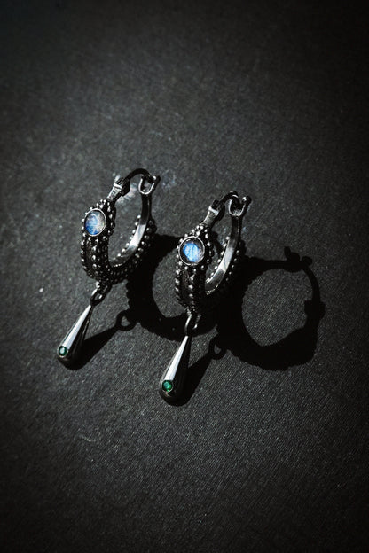 N225 – Moonstone Earrings with Micro Granulation