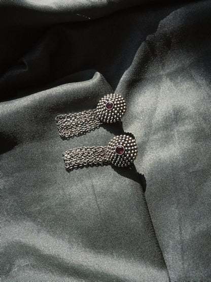 N226 – Chain & Micro Granulation Earrings