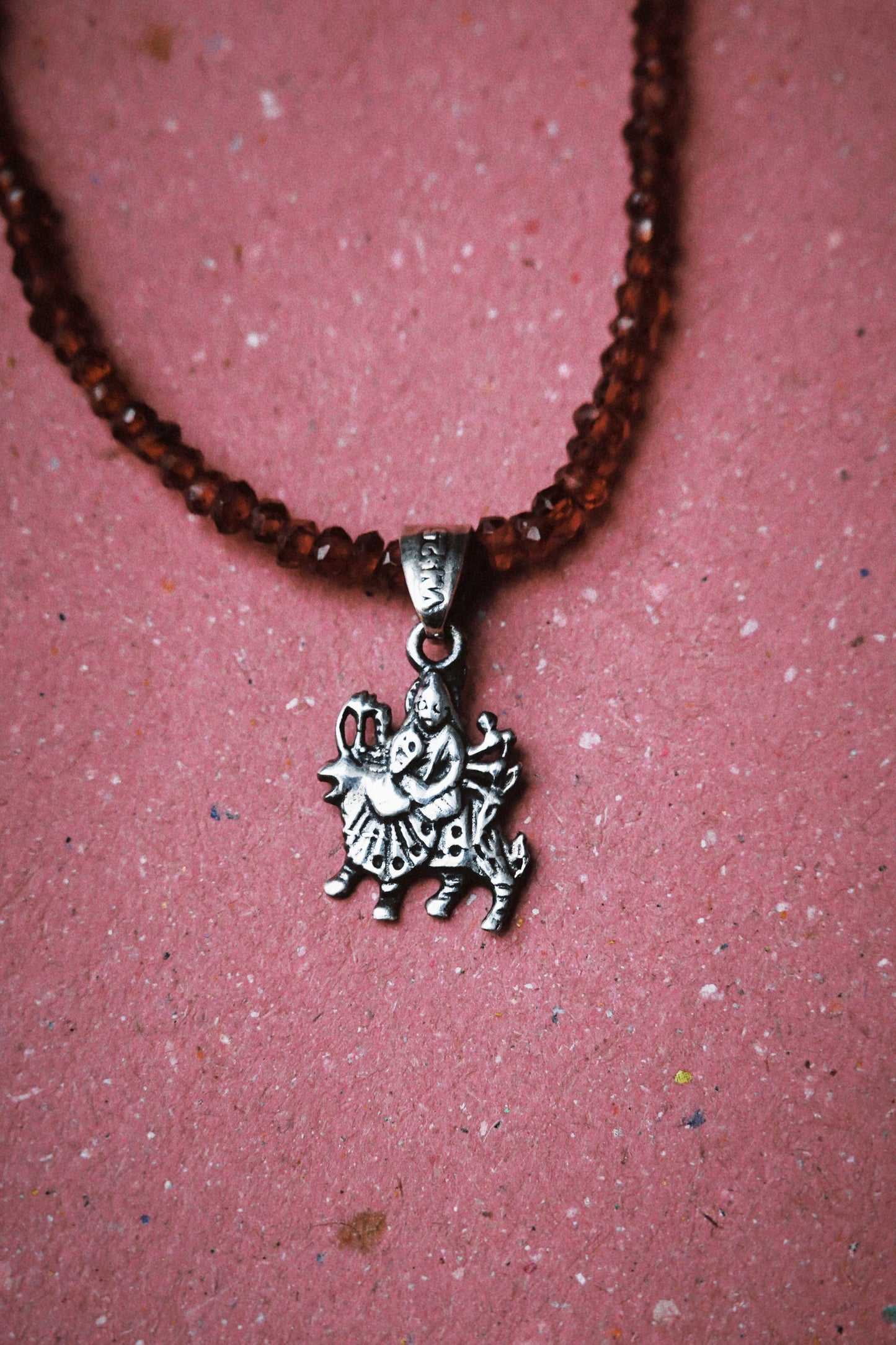N245 – Durga Garnet Handmade Silver Choker