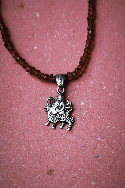 N245 – Durga Garnet Handmade Silver Choker
