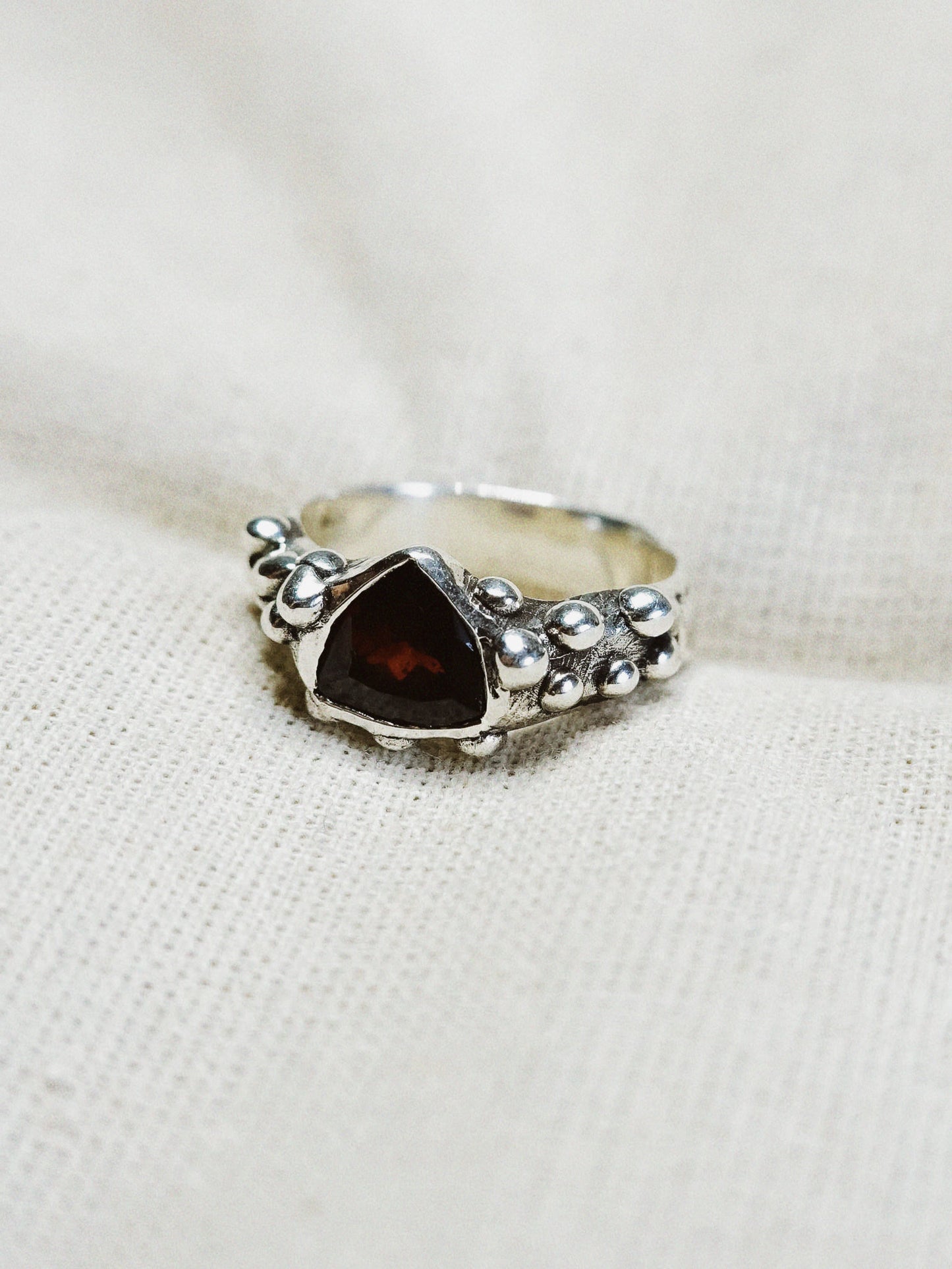 N249- Blood Red Garnet Silver Ring