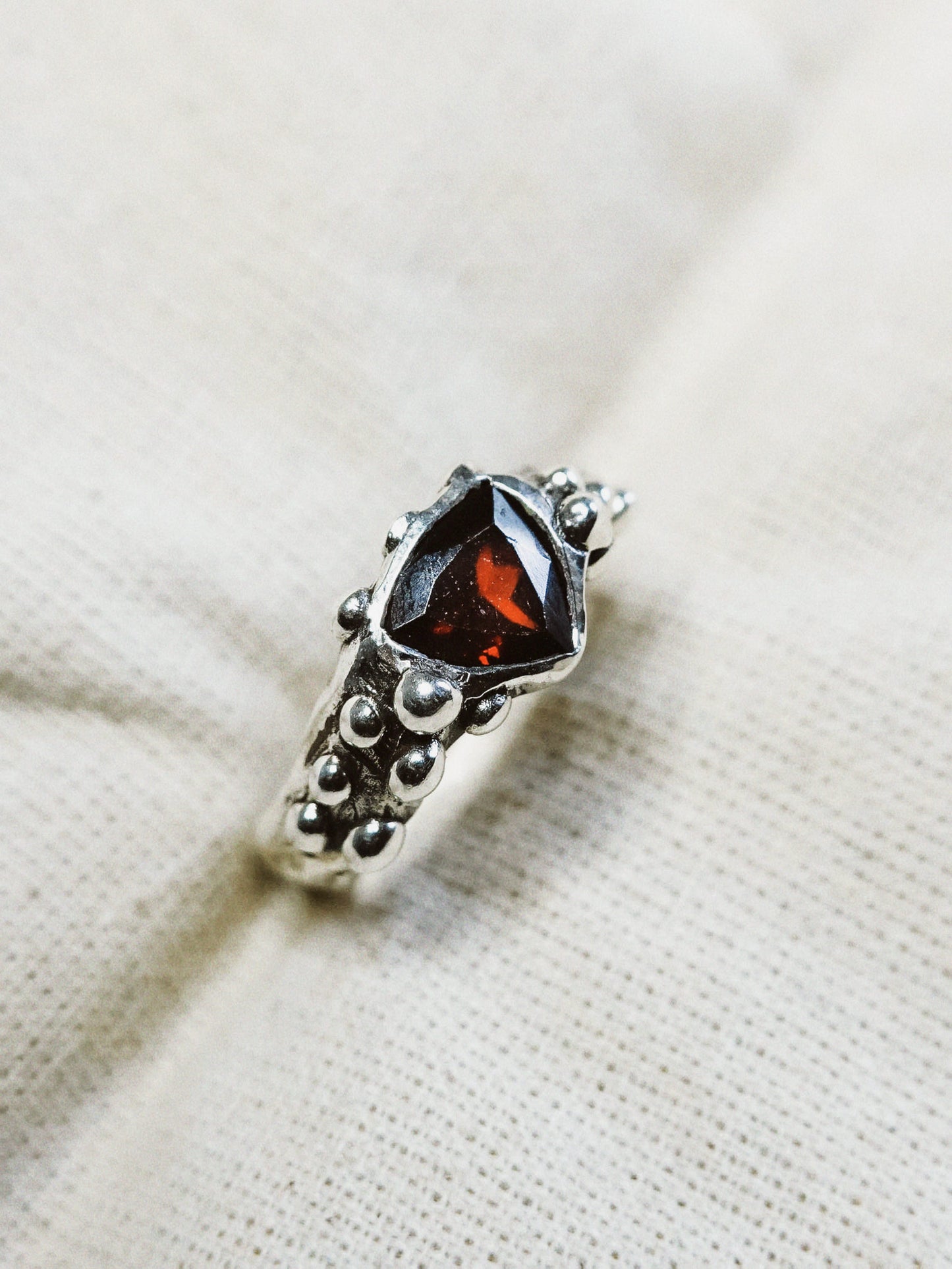 N249- Blood Red Garnet Silver Ring