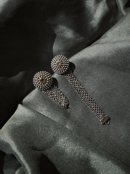 N226 – Chain & Micro Granulation Earrings