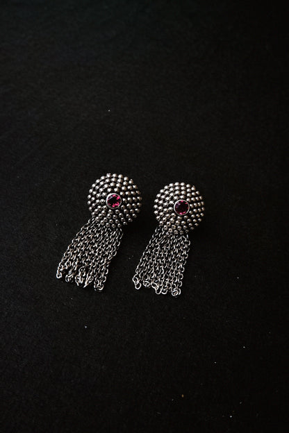 N226 – Chain & Micro Granulation Earrings