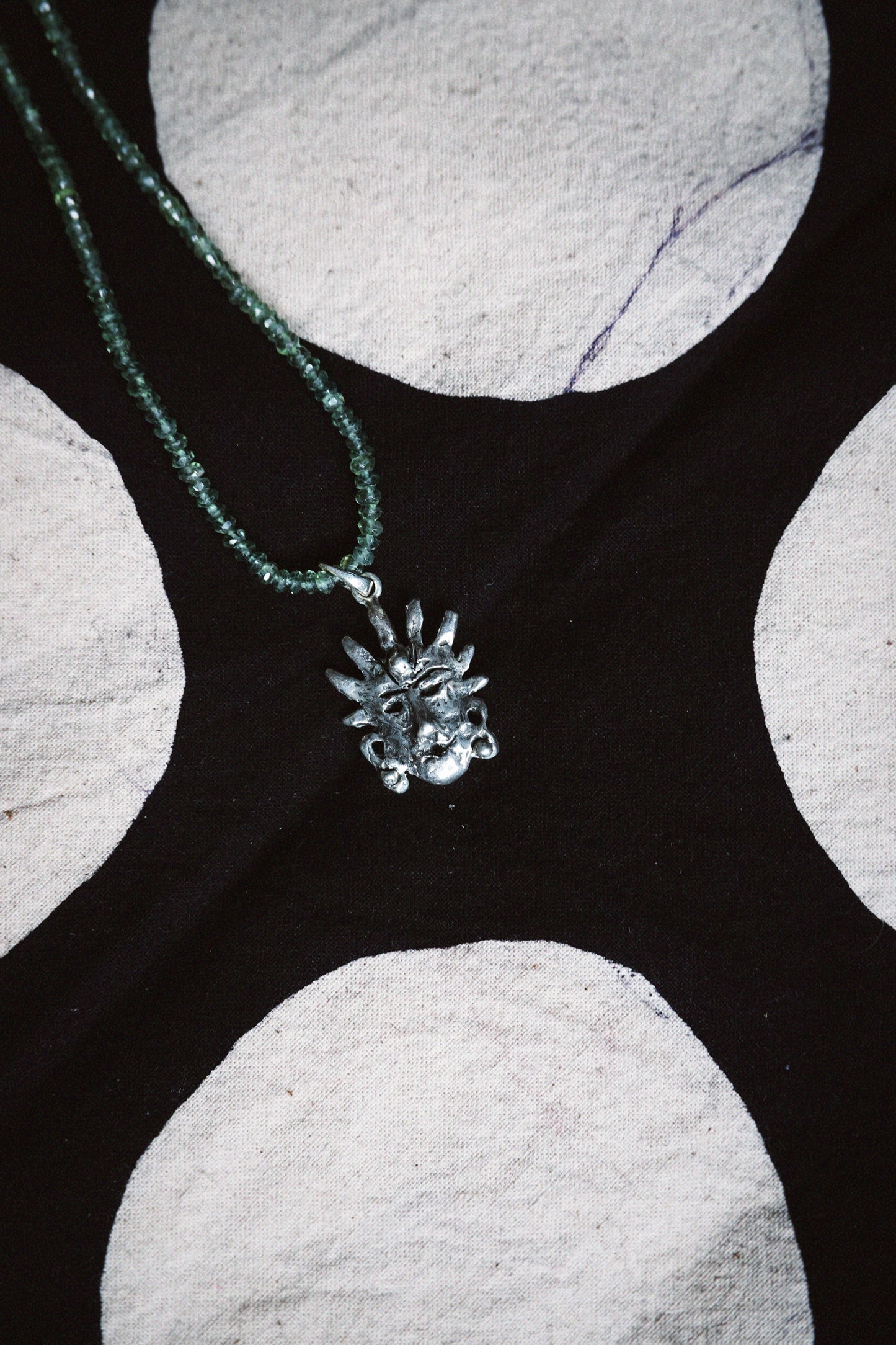 N221 – Surya 925 Silver Necklace with Peridot Choker PREORDER