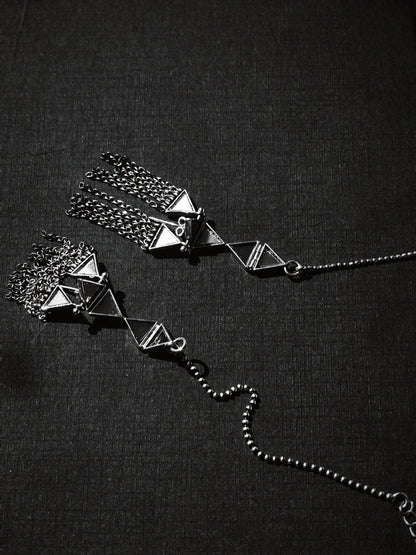 N230 – Climb-Up Mirror Chain Earrings