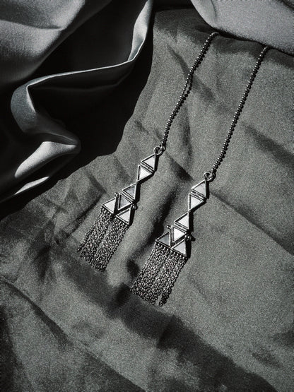 N230 – Climb-Up Mirror Chain Earrings