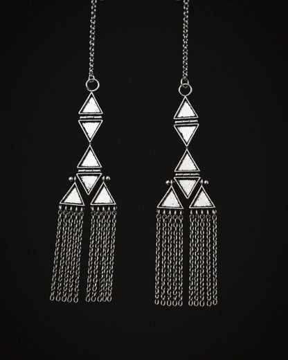 N230 – Climb-Up Mirror Chain Earrings