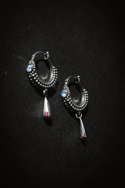 N225 – Moonstone Earrings with Micro Granulation