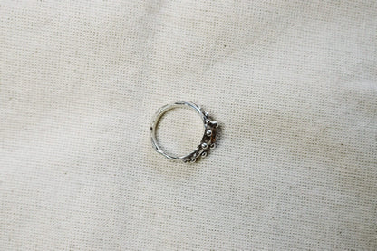 N248- Orange Garnet Silver Ring