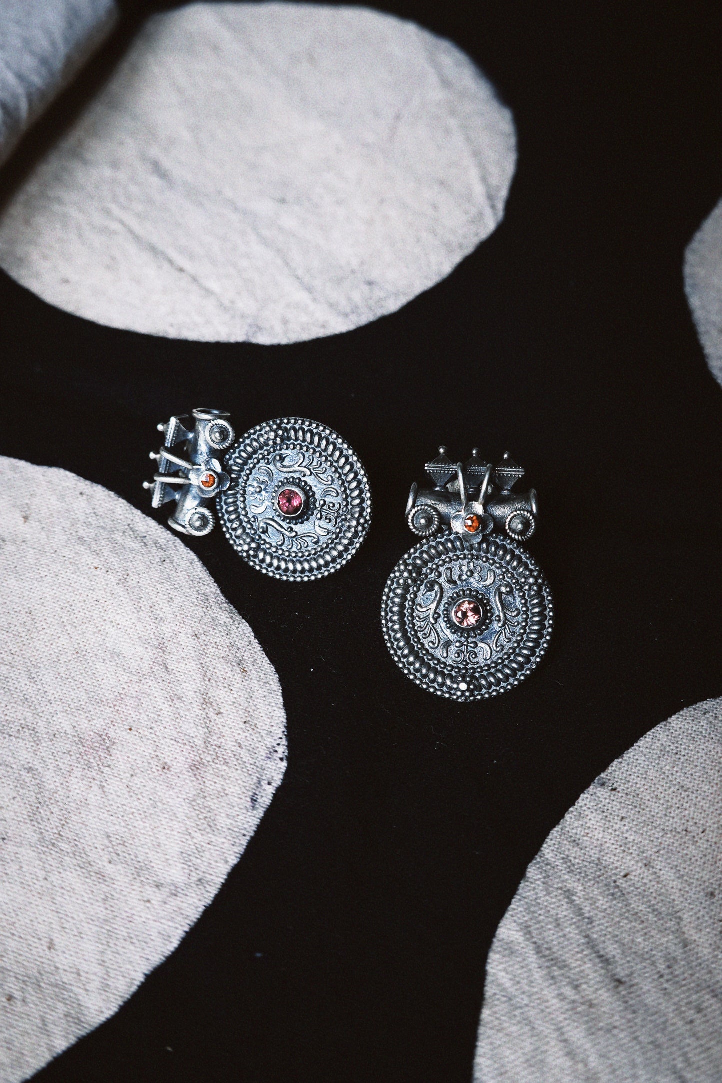 N95 -Mangal Earrings with Pink Tourmaline