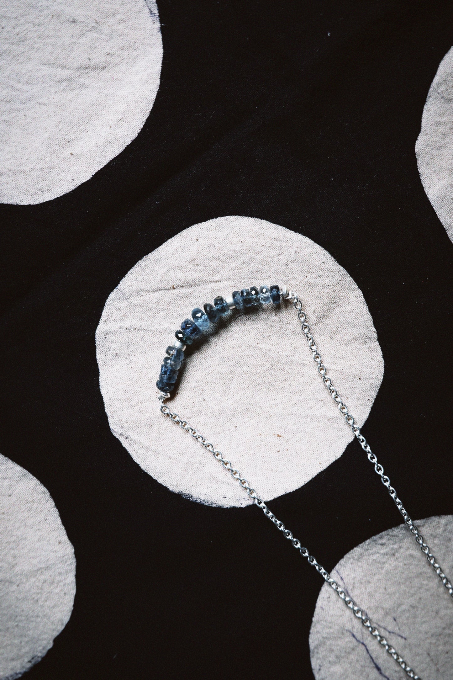 N216-Apatite & Aquamarine Beaded Choker Necklace in 925 Silver PREORDER